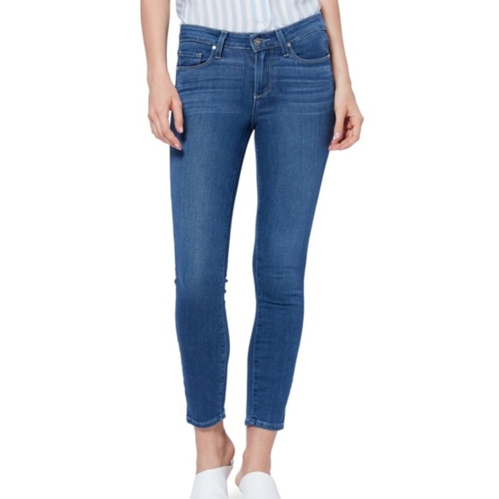 PAIGE TRANSCEND VERUDGO CROP SKINNIES MID WASH